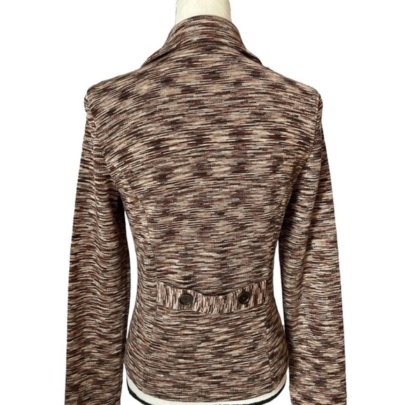 Magaschoni 100% Silk Heavyweight Knit Blazer in Space Dye Neutral Size XL - Picture 2 of 9